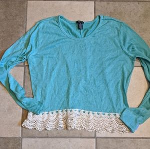 Rue21 mint green top XL lace bottom 💯 cotton